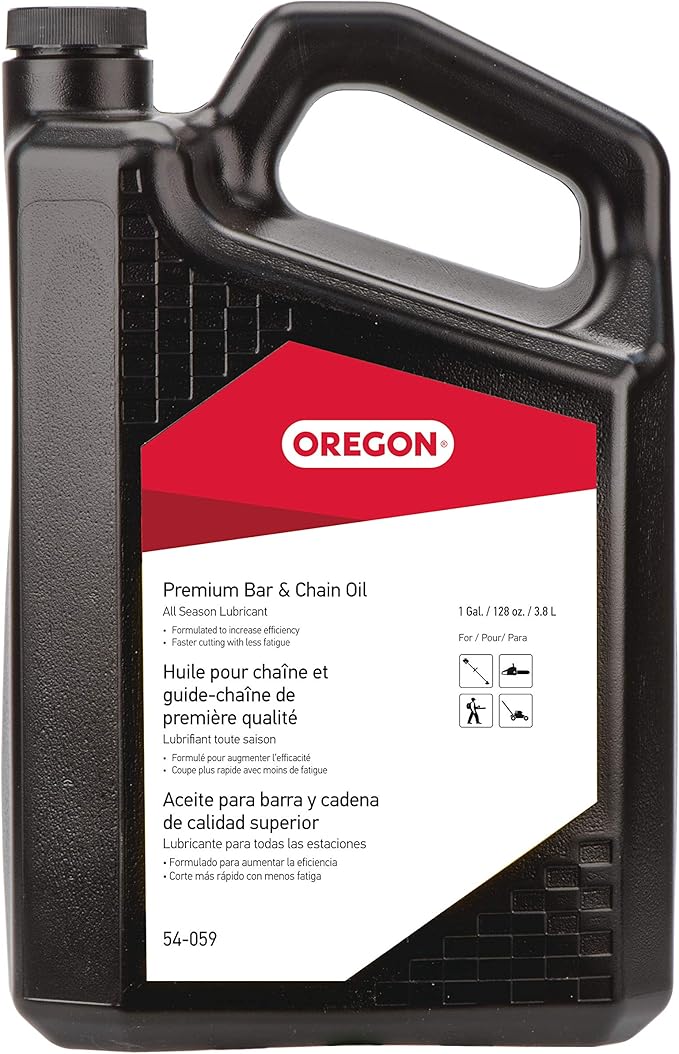 Oregon 54-059 Premium Bar and Chain Oil and Lubricant for Chainsaws, 1 Gallon Bottle (128 fl.oz / 4500 ml)