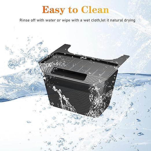 Model Y Trash Can Rear Center Console Organizer Compatible for Tesla Model Y 2020-2025, 2nd Row Seat Rear Bin TPE Backseat Storage Box Middle Air Outlet Garbage Can with Anti-Slip Lid Cover