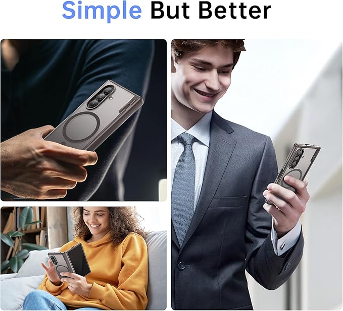 MOBOSI Magnetic for Z Fold 7 Case with Privacy Screen Protector, Samsung Galaxy Z Fold7 Cover[Compatible with Magsafe & Full Body Hinge Protection] Shockproof Phone Cases for zfold 7, Gray