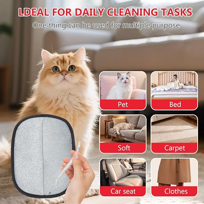 2PCS Pet Hair Removal Glove for Dogs&Cats,Upgraded 5-Finger Electrostatic Magic Brush Reusable Pet Hair Remover Glove for Laundry,Carpets,Sofa Gaps and Car Seats(Red)
