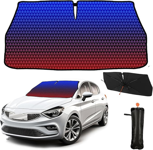 CHILL·TEK Funny Car Windshield Sun Shade Umbrella, American Plane Car Sun Shade Umbrella, Block UV Rays Heat Foldable Windshield Umbrella Sun Visor Protector - Keep Vehicle Cool for Cars SUV