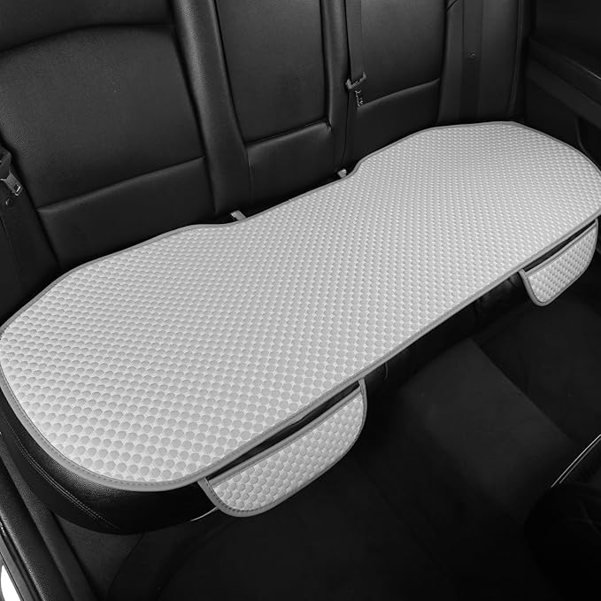 West Llama Car Seat Covers Full Set,Ice Silk Bottom Seat Covers for Cars Include 1 Pair Front Driver Seat Pad Mat and 1 Rear Bench Cover for SUVs,Cars,Sedans(3PC-Gray)