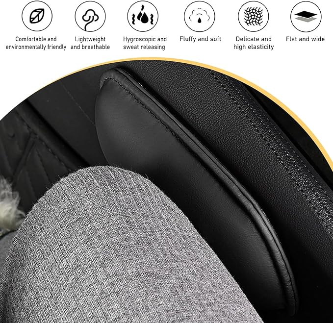 WZP 2PCS Car Door Armrest Pads, Soft Leather+Memory Foam Car Knee Pads, Arm Rest Elbow Cushion with One-Piece Molding, Universal Car Interior Accessories for Arm Support Protect (Black)