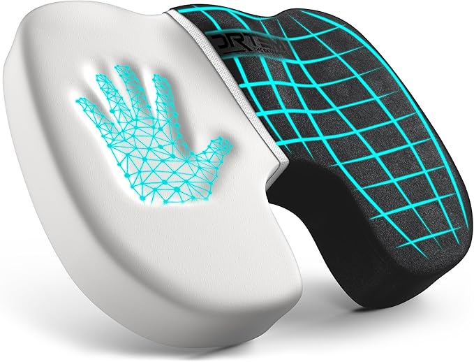 FORTEM Seat Cushion, Office Chair Cushion, Desk Chair Memory Foam, Sciatica Coccyx Tailbone Pain Relief, Pressure Relief, Sitting Pad, for Long Gaming & Sitting, Washable Cover, Non Slip