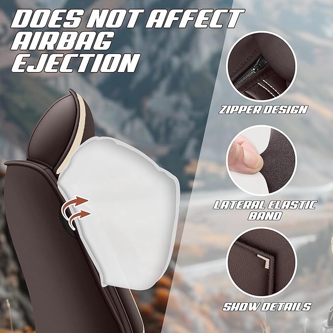 Car Seat Covers Fit for Infiniti g37 2000-2026, Stylish Sport Seat Covers, Waterproof Wear-Resistant Premium Nappa Leather Car Seat Cover.(2 Pcs Front/Coffee Color)