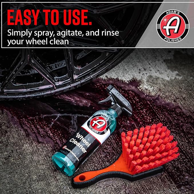 Adam's Polishes Wheel Cleaner 16oz - Tough Wheel Cleaning Spray for Car Wash Detailing | Rim Cleaner & Brake Dust Remover | Safe On Chrome Clear Coated & Plasti Dipped Wheels | Use w/Wheel Brush