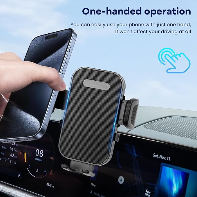 Car Phone Holder Compatible with 2024 2025 Hyundai Santa Fe Accessaries Only Fit for 12.3 inch Screen Phone Mount Fit for Sannta Fe Cell Phone Cradle Fixed Clip Hands-Free & 360°Rotation