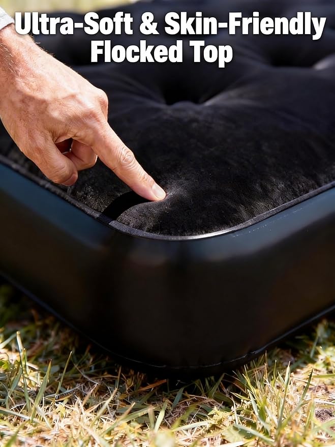 Umbrauto Built-in Pump Air Mattress for 5.5-5.8ft Full Size Short Truck Bed, Inflatable Camping Airbed with Rechargeable Cordless Pump for Truck Tent Camper