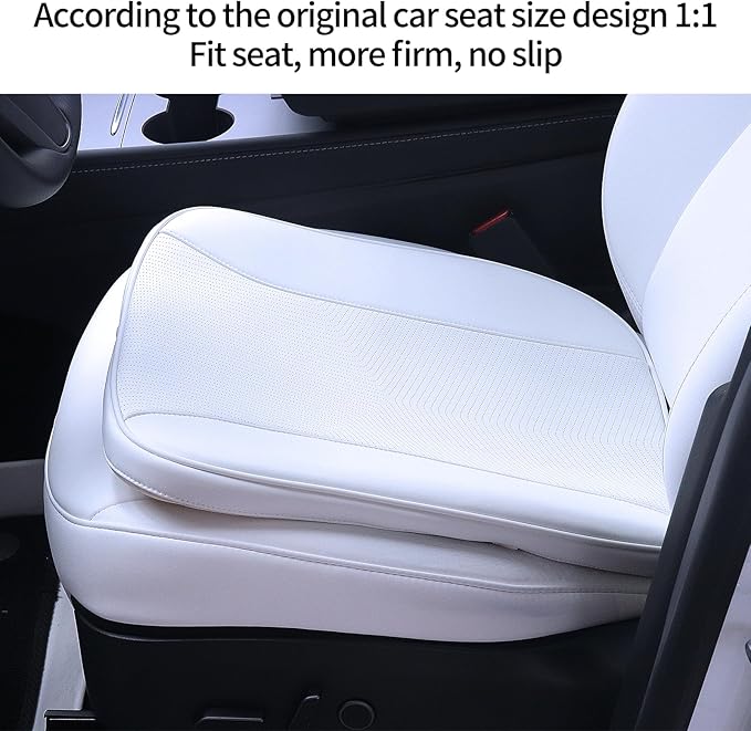 1 PackSeat Cushion for Tesla Model Y 3 S X Strong Support Hip Pain Relief for Driving Fits Most Car Seat Office Chair Home Use Washable Easy, White