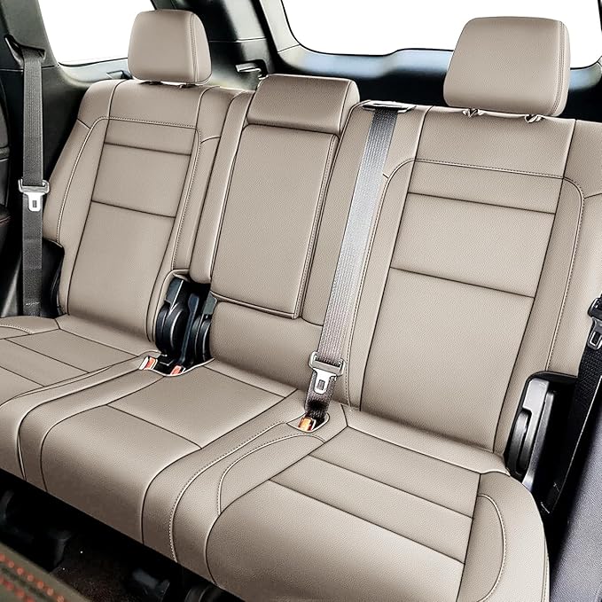 AOMSAZTO Seat Covers for Jeep Grand Cherokee 2011 2012 2013 2014 2015 2016 2017 2018 2019 2020 2021 Custom Fit Waterproof Durable Scratch Resistant Car Seat Protectors (Beige)