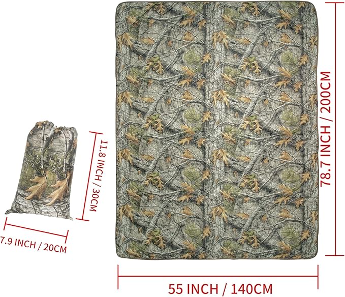 Poncho Liner Military Insulation Outdoor Camping Blanket for Travel, Beach, Grass, Picnic, Car Emergency, Outdoor, Survival