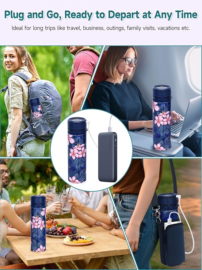 Electric Insulin Cooler Travel Case, USB Charger & Biogel Ice Box - Unlimited Hours, 35-68°F Custom & Display Temperature Medical Cooler, TSA Approved Diabetic Medication Refrigerator