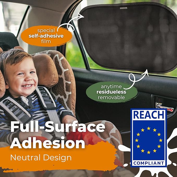 Car Window Shade for Baby with Certified UV-Protection 2 Pack - 20"x12"