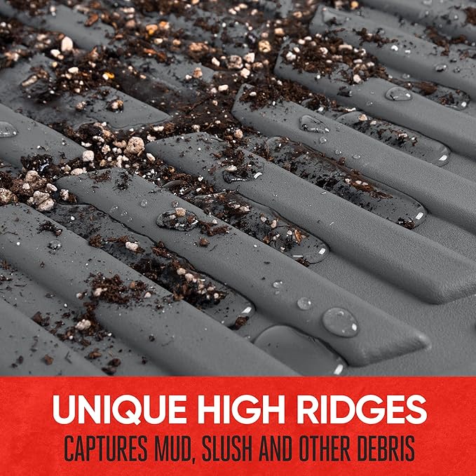 Motor Trend FlexTough™ Deep Dish Contours Rubber Car Floor Mats with Trunk Mat Cargo Liner, Front & Rear Combo Set fits Most Car SUV Van Coupe Sedan, Heavy Duty All Weather Trim to Fit