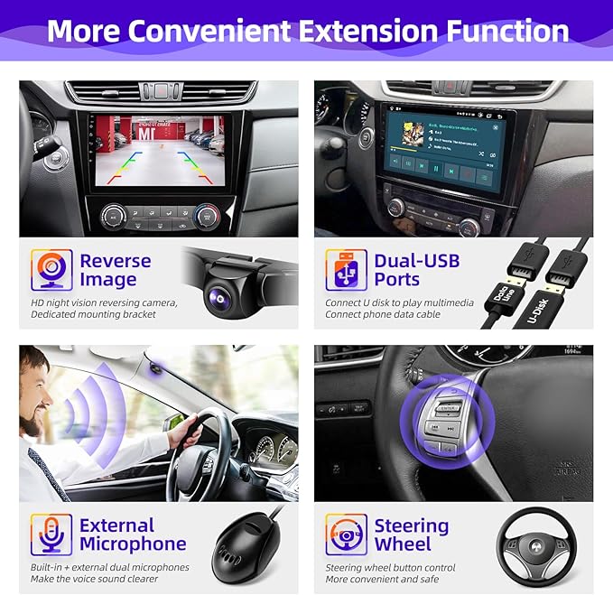 Android Car Radio Compatible with Android Auto Wireless Carplay for Nissan Rogue X-Trail Qashqai 2014-2018 8core 1280X720 Touchscreen Stereo Bluetooth GPS Navigation Head Unit (4GRAM64GROM)