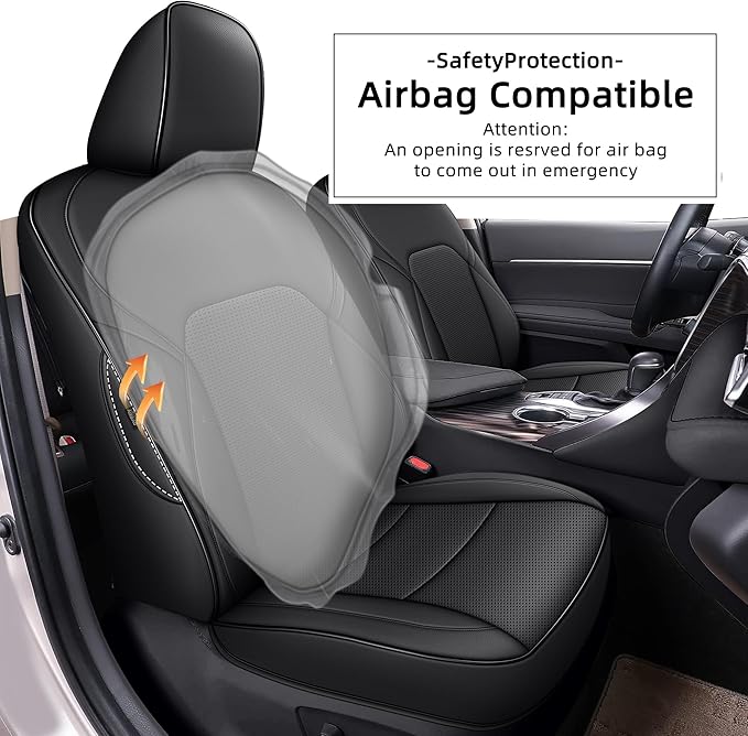 AOMSAZTO Custom Fit Seat Covers for Toyota Camry 2025 2026 LE SE Waterproof Truck Seat Cushion Protectors, Full Set Faux Leather (Black,Camry LE SE)