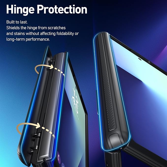 Poetic Revolution Flex Case for Galaxy Z Fold 7, [Hidden Foldable Kickstand][Hinge Protection][MagSafe Compatible], Full Body Shockproof Galaxy Z Fold 7 Cover with Built-in-Screen Protector, Black