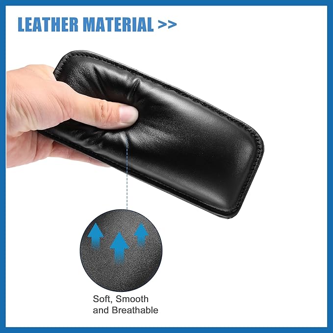 Universal Car Center Console Knee Leg Elbow Cushion Pad Faux Leather Auto Armrest Knee Cover Support 18x8x3.2cm Black Item Replacement