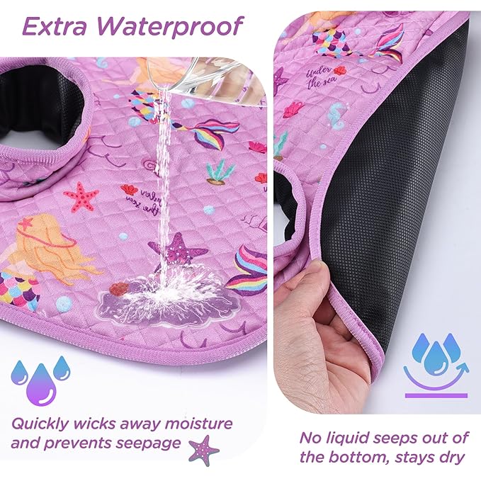 Piddle Pad Car Seat Liner- 2 Pack Waterproof Soft Car Seat Protector for Potty Training,Travel-Friendly Baby Toddler Carseat Cover for Spills, Nappy Leaks, Accidents (Purple, 2PC)
