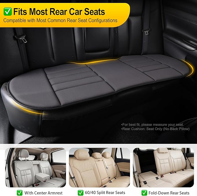 kingphenix 5-Piece Memory Foam Car Seat Cushion Set with Full Back Support Pillow, Comfort for Long Drives & Road Trips, Universal Automotive Comfort for Most Car, Van, Truck, SUV, Dark Grey