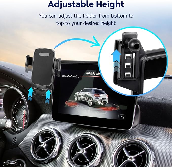 Car Phone Holder Fit for CLA 2015-2019/GLA 2016-2020/A-Class 2017-2019 Accessories -Cell Phone Mount for CLA/GLA 8 inch Touchscreen Hands-Free 360° Rotation