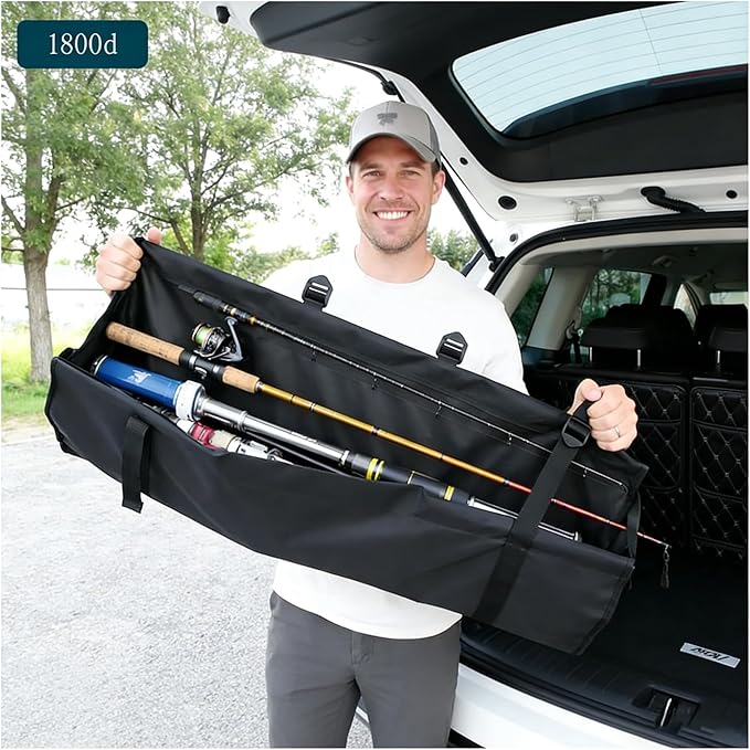 Car Trunk Organizer Hanging Bag, Waterproof Backseat Storage for SUV Jeep Truck Minivan, Black, 35.4 x 11.2 Inches, Foldable