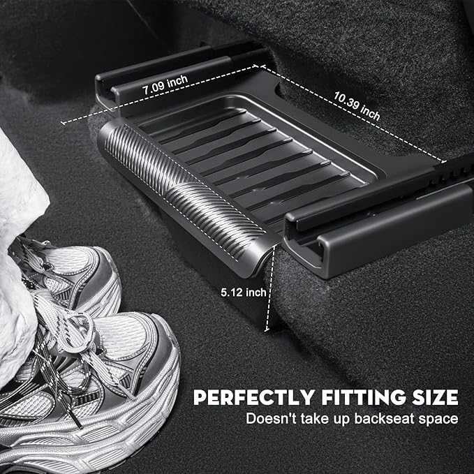 2026 New Model Y Juniper Backseat Trash Can Organizer TPE Storage Box with Anti-Slip Lid Cover Underseat Storage Tray for 2025-2026 Tesla Model Y Juniper Accessories