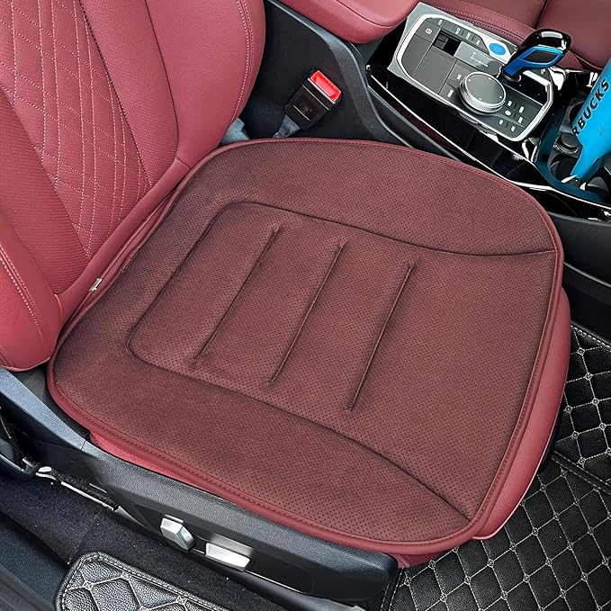 SUTILA Car Seat Cushion, Comfort Memory Foam Car Cushions for Driving - Sciatica & Lower Back Pain Relief, Seat Cushion for Car Seat Driver, Office Chair, Wheelchair (Red)