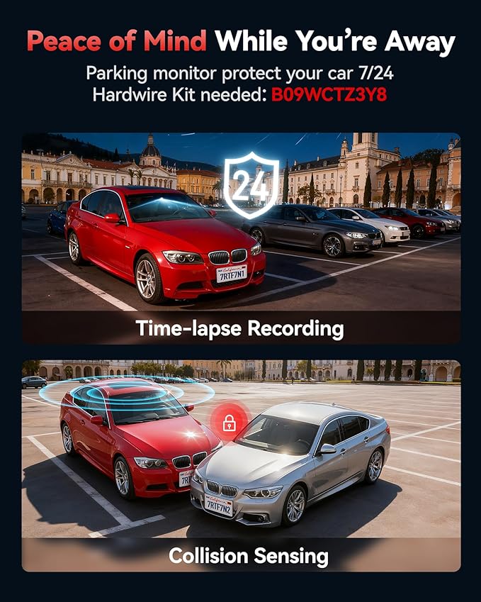 REDTIGER F7N-N 4K Front and Rear Dash Cam, 5.8GHz WiFi-20 MB/s Fast Transfer with APP, 2160P/FHD Car Dash Camera with Precise GPS, WDR, 3.18" Screen, Night Vision, 24H Parking Mode(No Card Included)