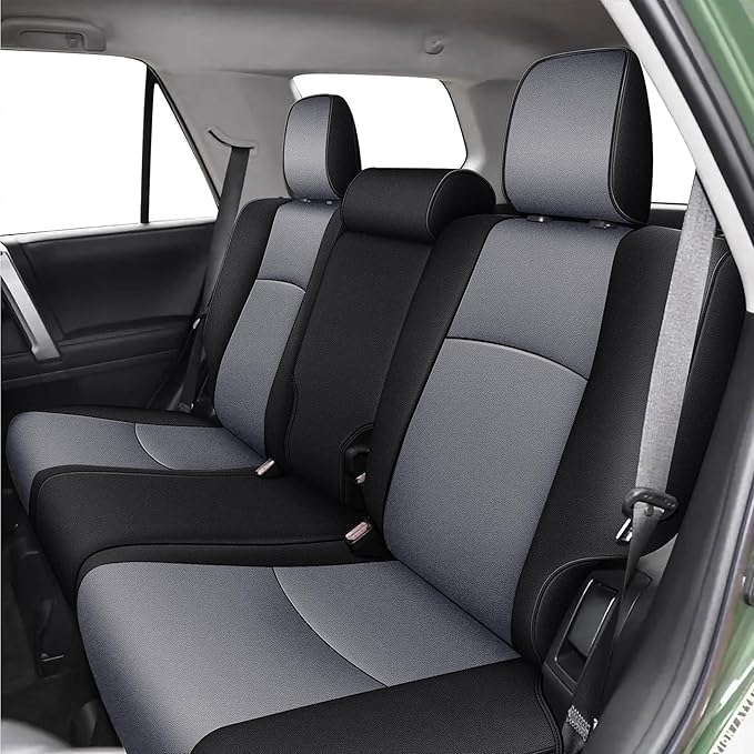 AOMSAZTO Custom Fit Seat Covers for Toyota 4Runner 2011-2024 Full Set Car Seats Cover for 4Runner Accessories Black&Grey(5 Seats Model Only)