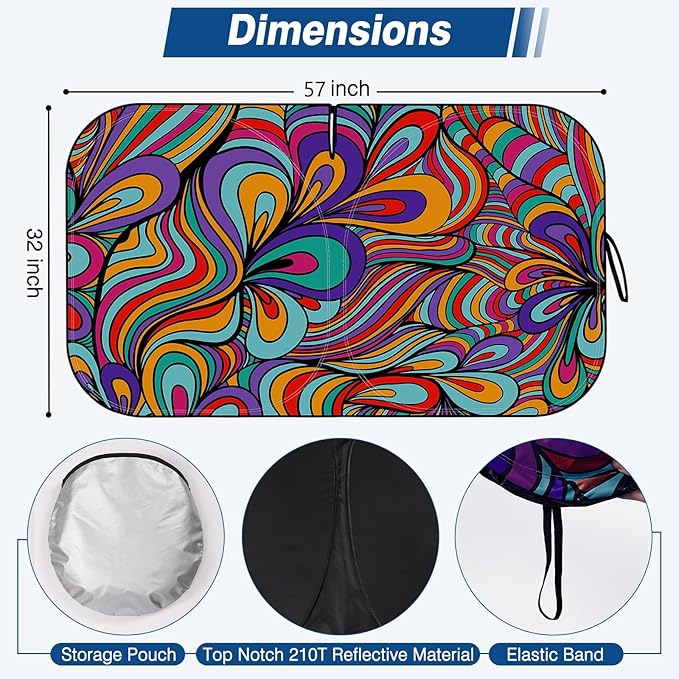 Windshield Sun Shade - Car Sun Shade Windshield, Reflector Sunshade Offers Ultimate Protection for Car Interior