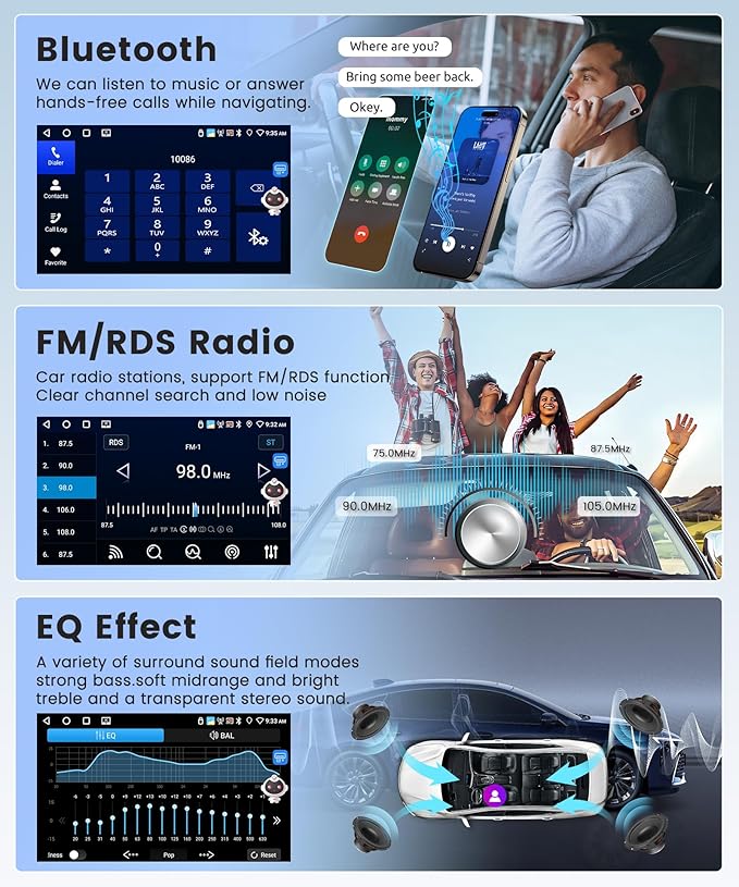 4Core 4G+64G Android 15 Car Radio for Toyota Corolla 2009-2013 Car Stereo Wireless Carplay, Rimoody 9'' HD Touchscreen Mirror Link GPS Navigation 5G-WiFi Bluetooth FM/RDS EQ-32 SWC Backup Camera