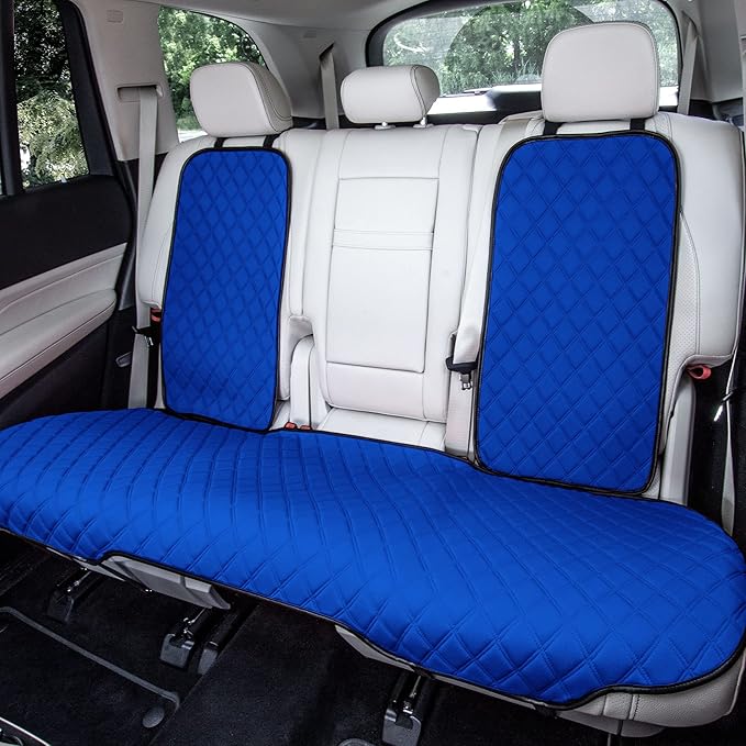 FH Group Car Seat Cushion Neosupreme Automotive Seat Cushions - Universal Fit, Rear Car Seat Cushion, Car Seat Cushions With Non-slip Silicone Backing for SUV, Sedan, Van Rear Set Blue