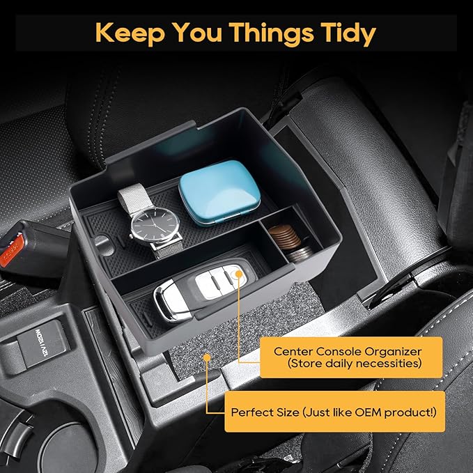 LFOTPP Forester Center Console Organizer for 2025 Forester Accessories, Armrest Storage Box+Silicone Cup Holder+Hidden Box+Wireless Charging Protective Pad Non-Slip Mat 4Pcs,NOT for 2025 Wilderness