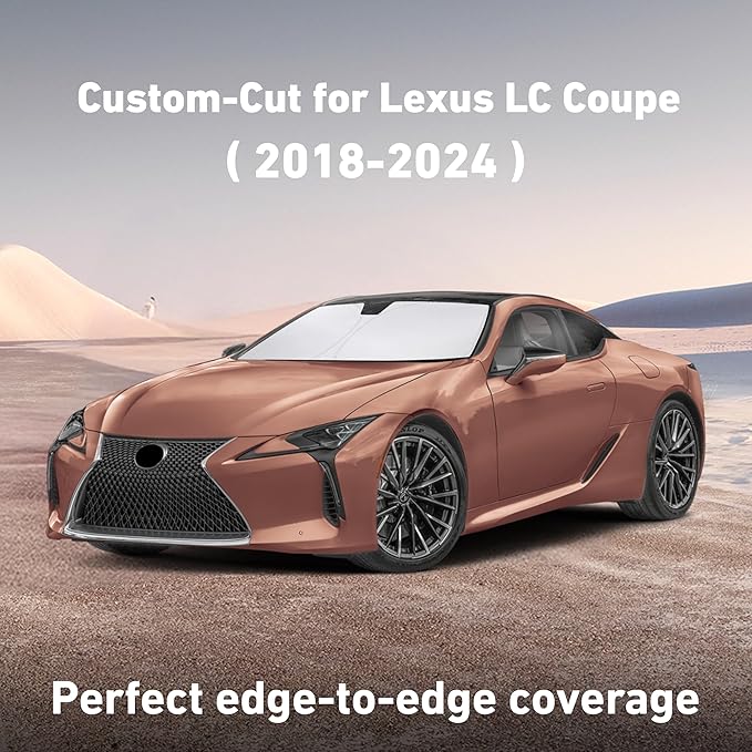 EcoNour Windshield Sunshade Compatible for Lexus LC 2018-2022 2023 2024, Sun Visor for Front Windshield & Window Sun Shade Cover, UV Heat Blocker & Protector, Car Accessories