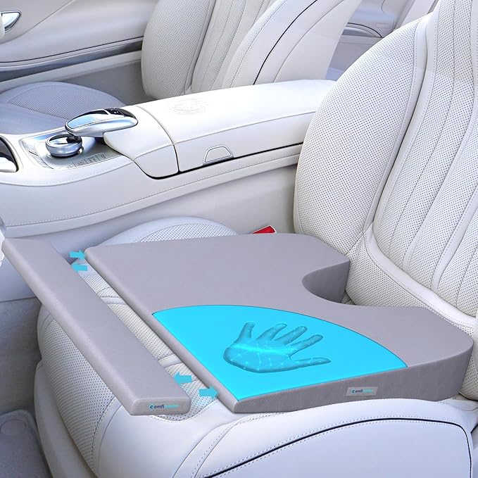 Car Seat Cushion - Firm Memory Foam Wedge Car Seat Cushions for Driving - Sciatica & Back Pain Relief for Long Drives - Auto Seat Cushion 17x17x3