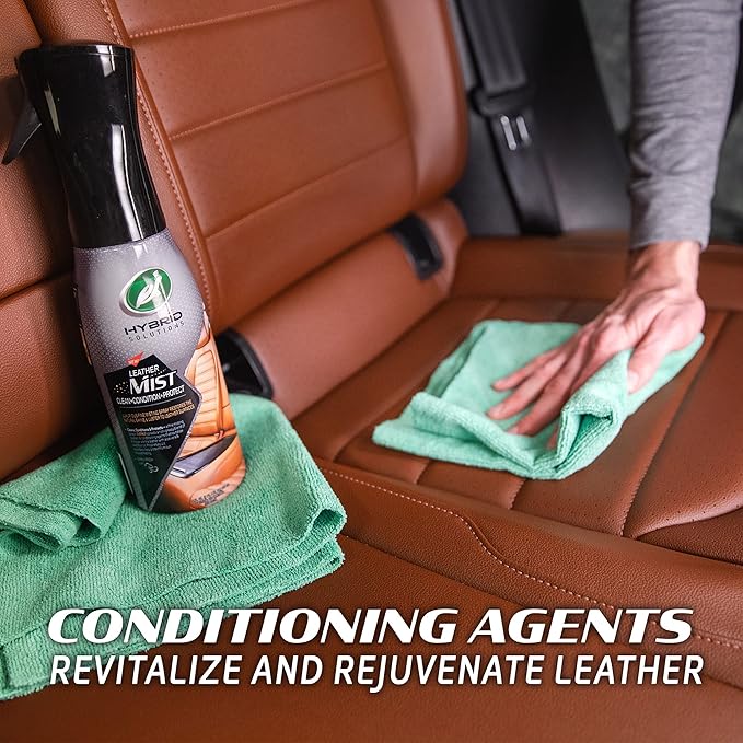 Turtle Wax 53483 Hybrid Solutions Leather Cleaner and Conditioner Misting Spray, For Use on Car Seats, Interiors, Sealed Leather Furniture, Vinyl, and More, UV Protection, 20 oz. (Pack of 1)