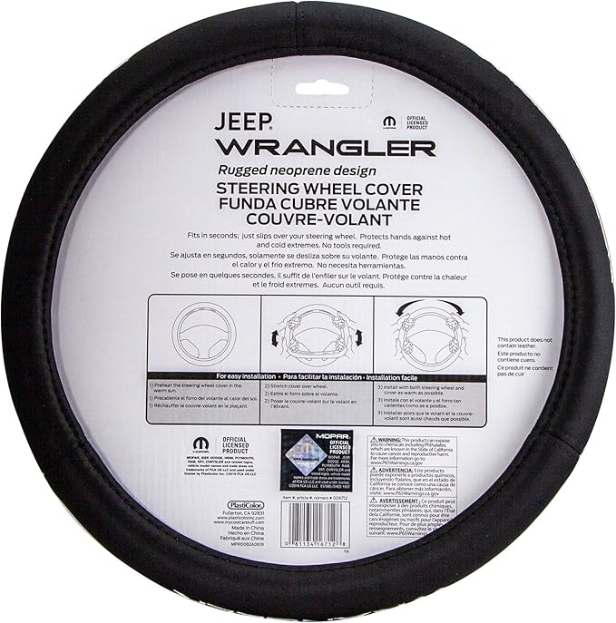 Plasticolor 006712R01 Steering Wheel Cover compatable with Jeep Wrangler