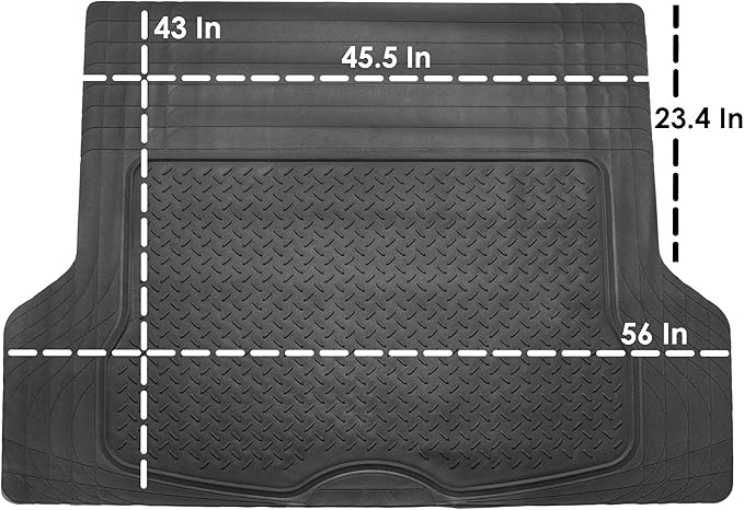 FH Group Trimmable Non-Slip Rubber Floor Mats 3 Row Set - Universal Fit for Cars Trucks and SUVs (Beige) F11305 + F16400