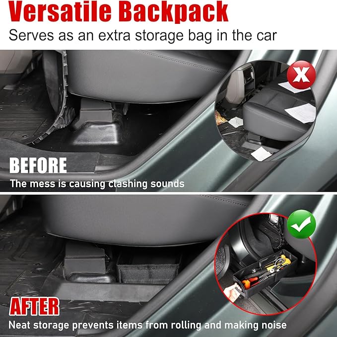 Under Seat Organizer for Hummer EV Accessories Backseat Rear Hidden Under Seat Storage Bags Portable Waterproof Foldable Storage Tool with Handle for Hummer EV SUV Pickup 2024 2025 2026 (B/1PC)