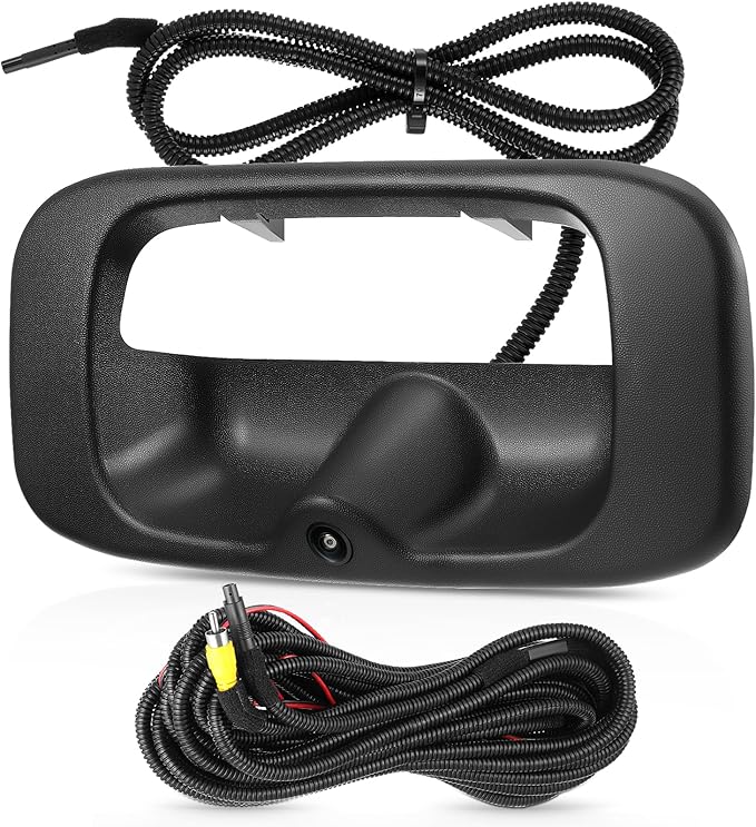 Tailgate Handle Backup Camera Fit for Chevy Silverado GMC Sierra 1500 2500 3500 HD 1999-2007 Classic Tailgate Reversing Rear View Park Assist Camera RCA Plug Replaces 15228539
