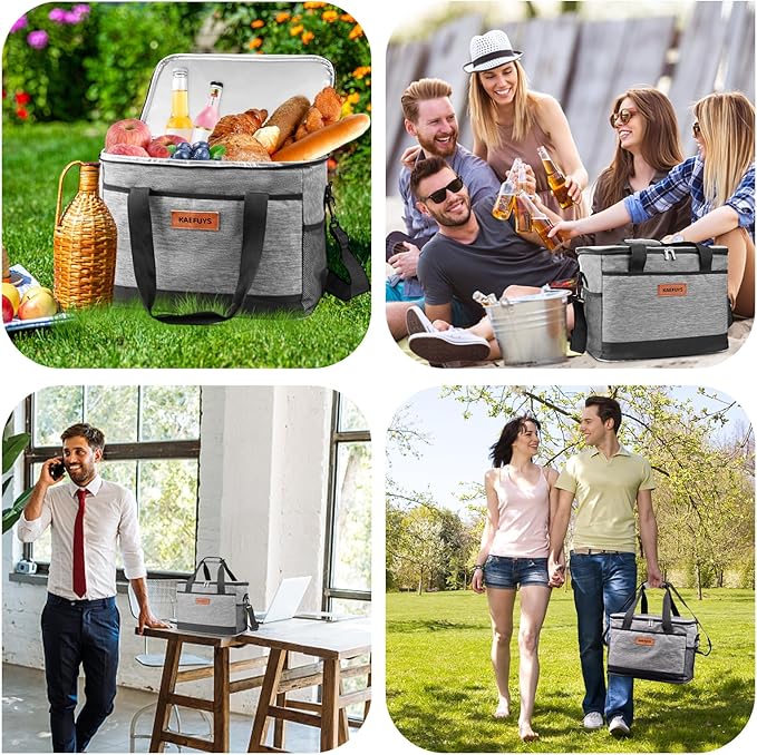 Insulated Cooler Bag Soft Cooler Bag for Men/Women with Shoulder Strap, Leakproof for Camping, Travel, Picnic, Work (30L)