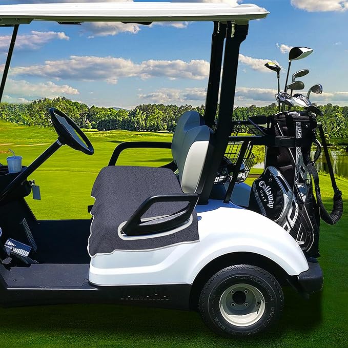 YOKYHOM Golf Cart Seat Covers for 2/4-Seater, Microfiber Seat Towel Blanket, Keeps Seats Cool, Clean & Comfortable, Fits EZGO, Club Car, Yamaha, 51"x31"