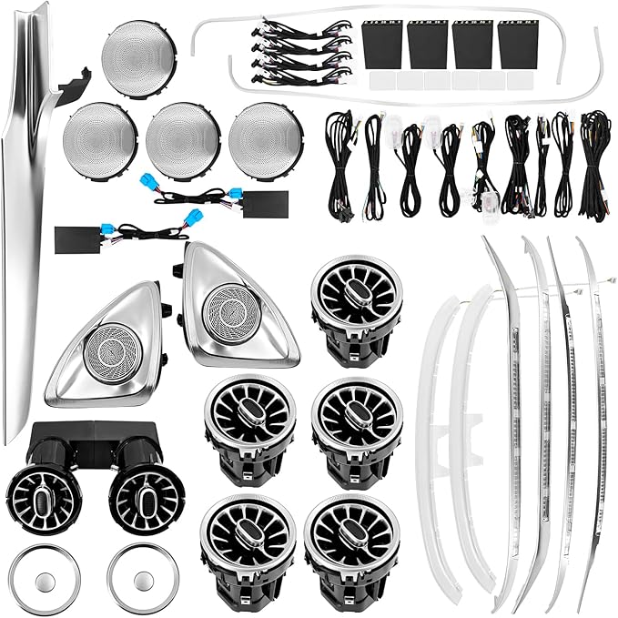 Ambient Lighting Kit 64 Colors Compatible with Mercedes-Benz GLC X253 2015-2022 Without OBD Tool