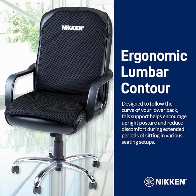 KenkoSeat Back Support for Chair II for Nikken - Office Chair Back Support Pad for Proper Posture - Car Lumbar Support - Back Support for Car Seat Driver - Desk Chair Back Support for Office Chair