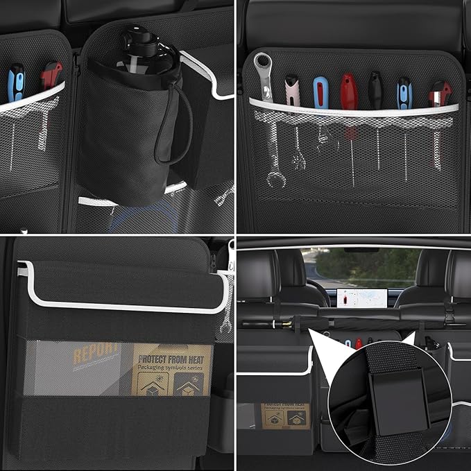 Back Seat Trunk Organizer Hanging Car Organizer Trunk Foldable Cargo Storage with 7 Large Pockets