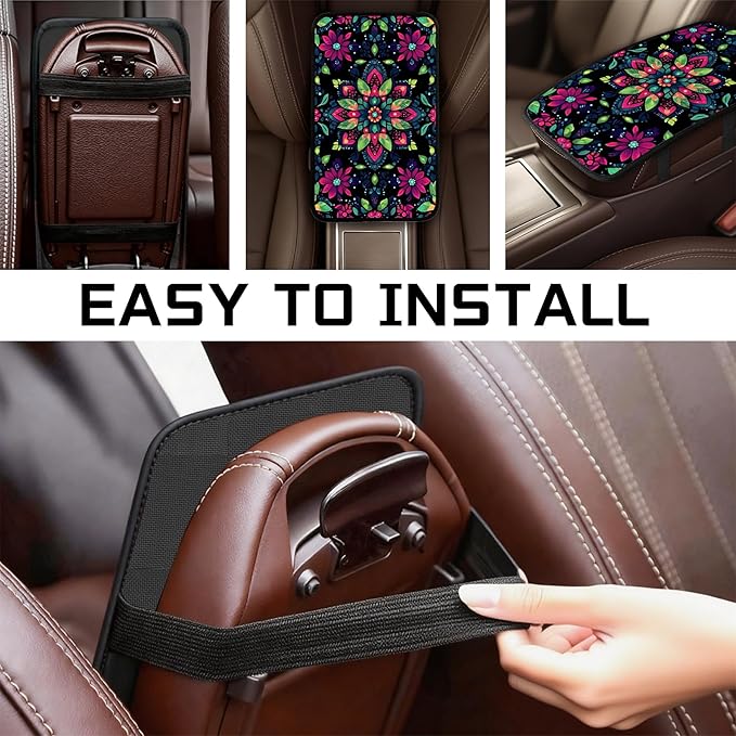 Car Armrest Cover Pad - Car Center Console Cushion Protector Against Pet Claws, Dirt and Sticky Fingers, Comfortable Auto Decor Accessory Fit for Sedan, Van, SUV (AAI-JC0122-1M)
