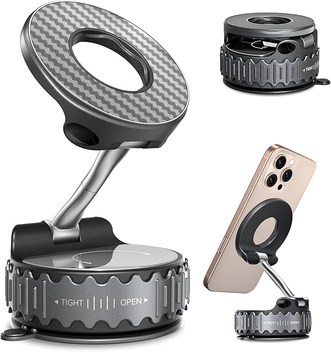 BEBEAR Car Phone Holder for Magsafe [78+LBS Hyper Suction & 4400gf Strongest Magnetic] 360°Adjustable Car Phone Mount Car Accessories Phone Holders for Your Car for iPhone 17/16 /15 Pro Max & Android