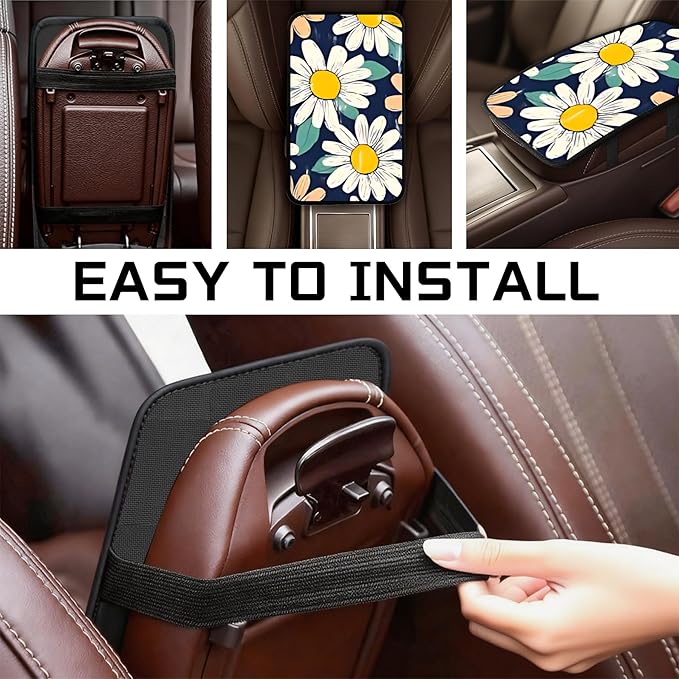 Car Armrest Cover Pad - Car Center Console Cushion Protector Against Pet Claws, Dirt and Sticky Fingers, Comfortable Auto Decor Accessory Fit for Sedan, Van, SUV
