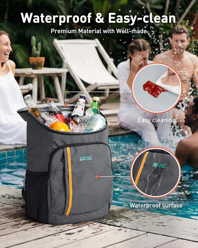 TOURIT Cooler Backpack 30 Cans Lightweight Insulated Backpack Cooler Leak-Proof for Men and Women